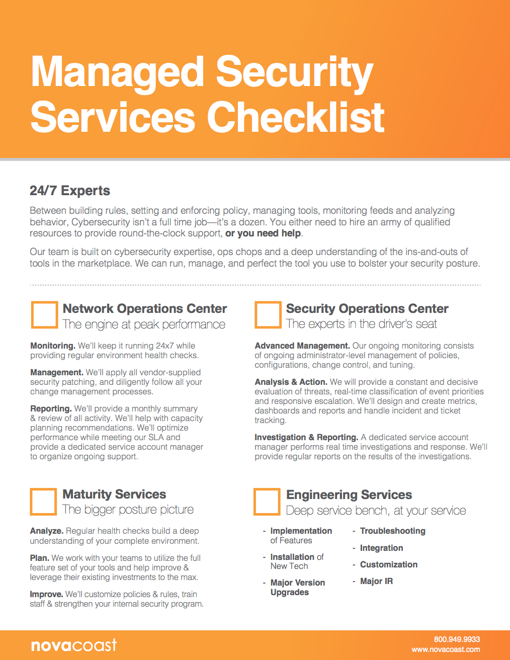 Managed Security Checklist